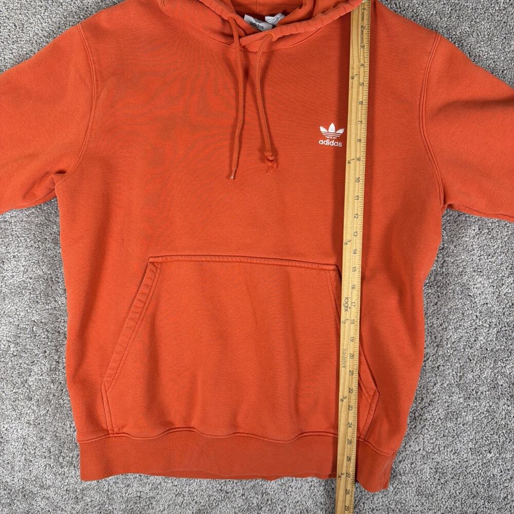 Adidas Originals Hoodie Mens L Rust Red Essentials Trefoil Pullover Sweatshirt - Picture 5 of 10